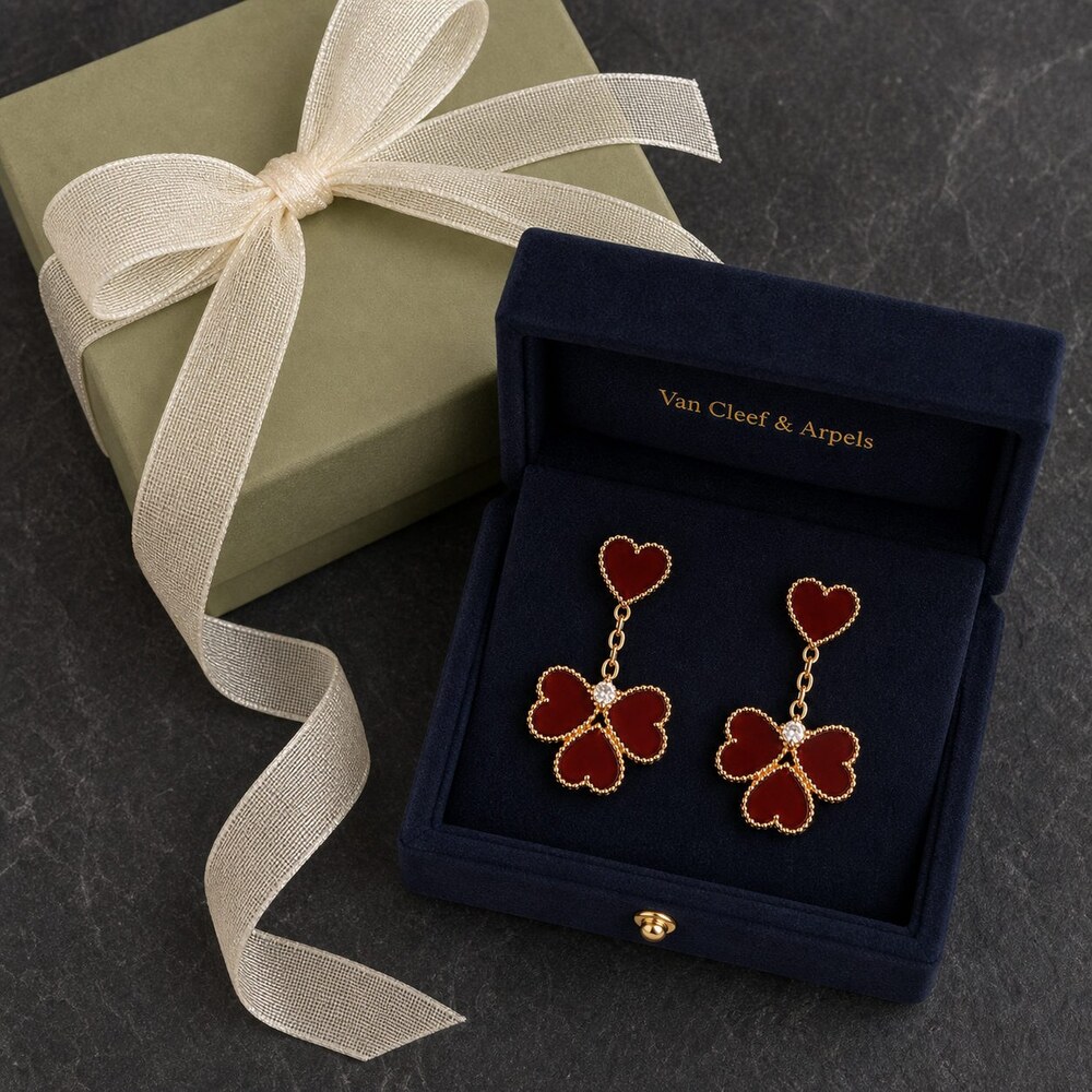 Van Cleef & Arpels Elegant Signature Earrings Style 5 | New with Box - Picture 2 of 9